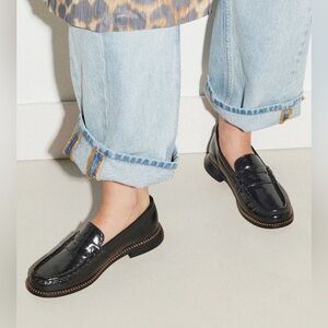 Freda Salvador Elba Penny Loafers in Classic Black Spazzolato size 7